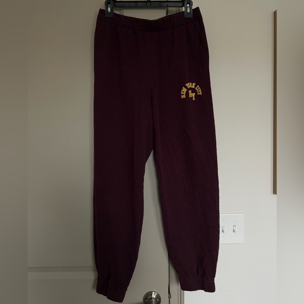 Hollister Burgundy Joggers with Logo